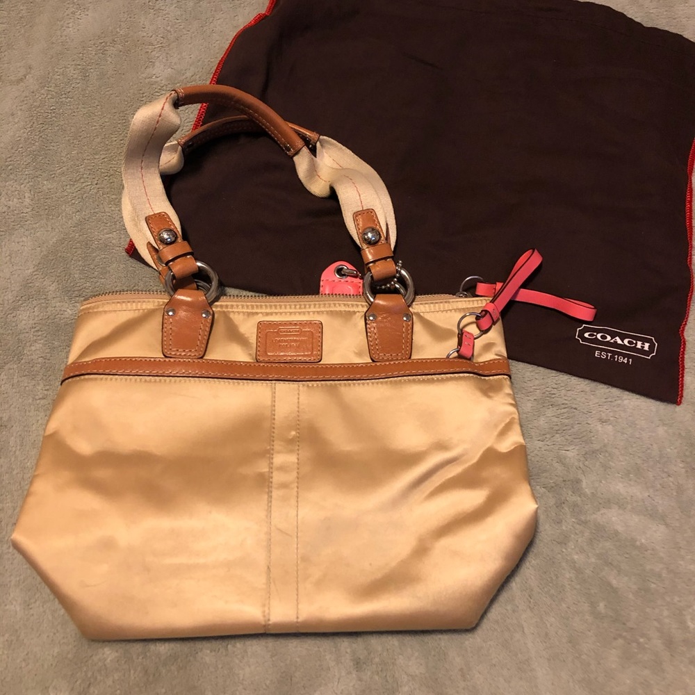 Gold Fabric Coach Bag